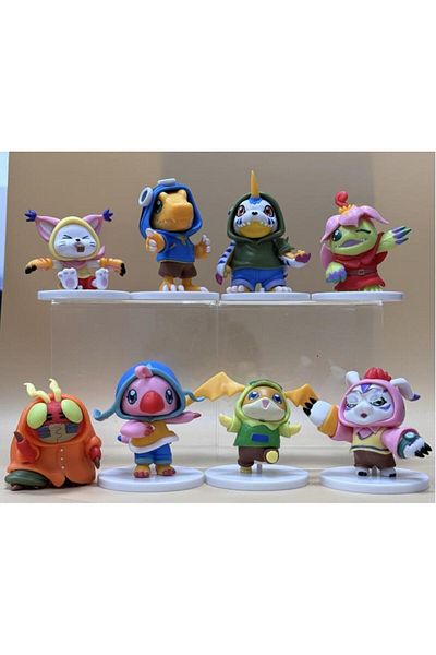 BANDAI pack by bag 1 8pcs/set Anime Digital Monster Digimon Cute Action Figure Model Toys for Kids Agumon G