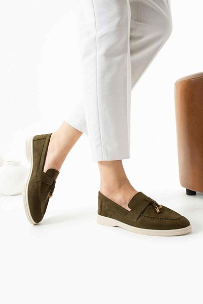 TubiBella Khaki Colored Suede Loafer