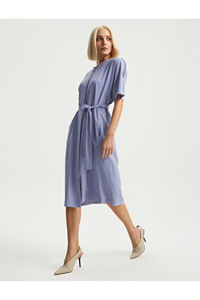 BGN workshop TRUVAKAR KOLLU KUŞAKLI MIDI BOY KOTON ELBİSE