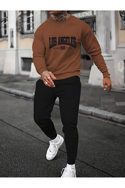 Lider Leather Σετ φόρμας unisex με στάμπα σε λαιμόκοψη O, από βαμβακερό πολυε...