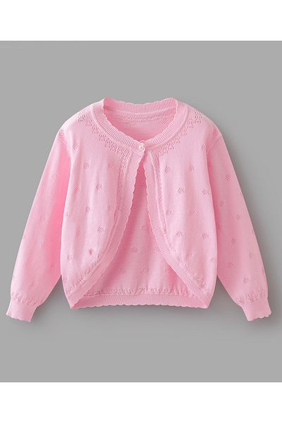 SAPS Front Open Sweaters - Pink