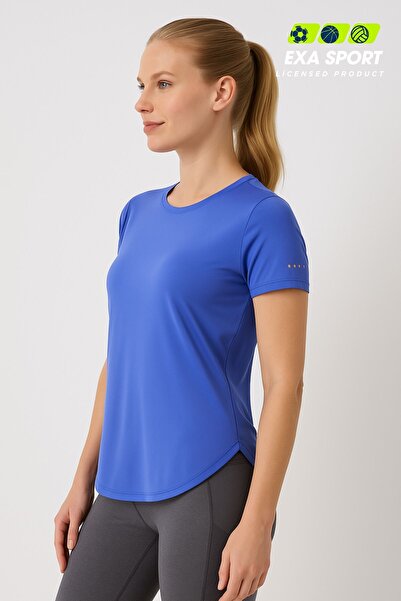 Kübra Tekstil Kadın Sporcu Tişört Nefes Alabilir Hızlı Kuruyan Rahat Kesim Fitness Yoga Koşu Antrenman Üstü