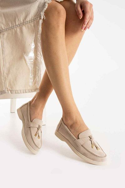 TubiBella Beige Colored Suede Loafer