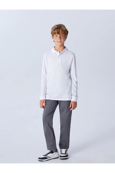 ASL GOLF CLUB Boys' 100% Cotton School Trousers with Elastic Waist