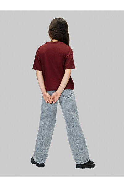 Calvin Klein Girls Raspberry Chocolate Festive Graphic Graphic Crew Neck T-Shirt