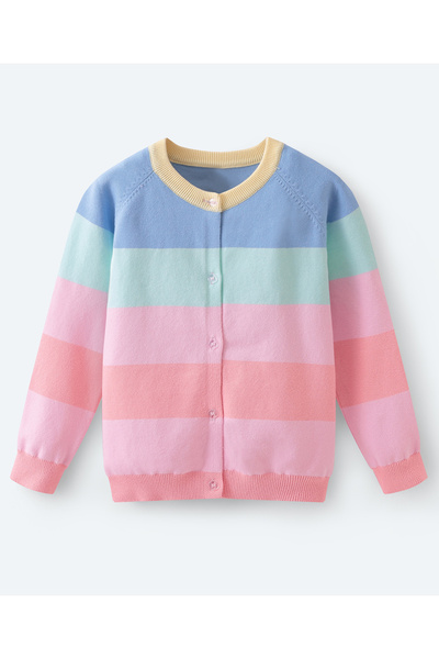 SAPS Pastel Striped Button-Up Sweater - Multicolor