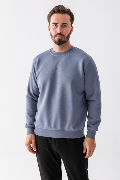 JB John Borners Ανδρικό φούτερ Crew Neck Notfind με στάμπα 3ip Σκούρο Μπλε -Â 25K 5012