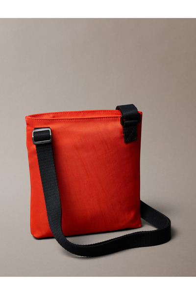 Calvin Klein Men Flame Scarlet Nylon Monogram Logo Flatpack