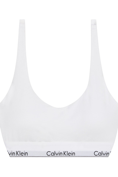 Calvin Klein Women White Icon Cotton Modal Lightly Lined Bralette Bra