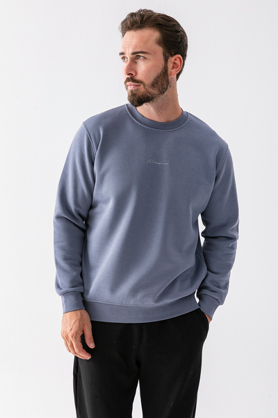 JB John Borners Ανδρικό φούτερ Crew Neck Notfind με στάμπα 3ip Σκούρο Μπλε -Â 25K 5012