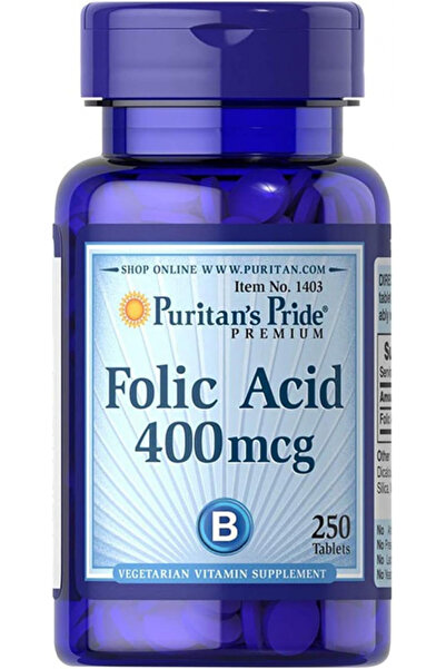 Puritan's Pride حمض الفوليك (400 ميكروغرام، 250 قرصًا)