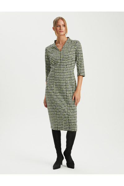 BGN workshop VISKON KARISIM V-YAKA DESENLI ORME ELBISE