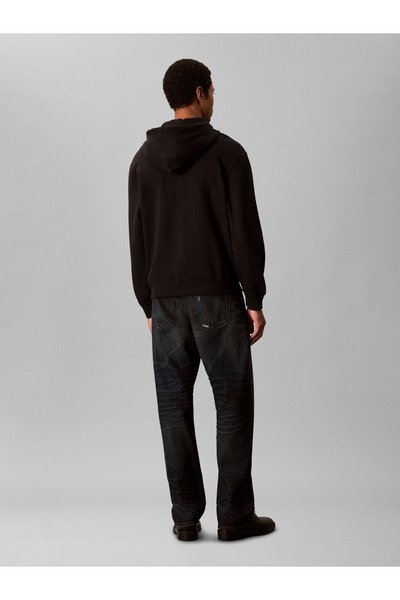 Calvin Klein Calvin Klein Men Black Terry Monogram Zip Up Hoodie