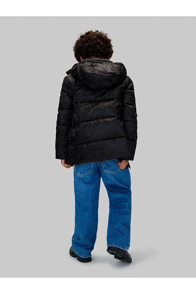 Calvin Klein Boys Black Logo Aop Puffer Jacket