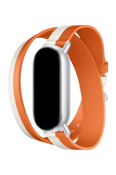 Dexmon Xiaomi Mi Band 10 / 9 / 8 Uyumlu Premium Deri Çift Sarmal Tokalı Kordo...