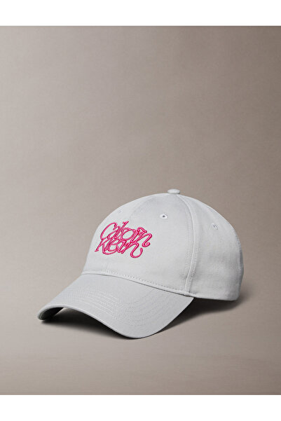 Calvin Klein Women White UV Cotton Twill Embroidered Logo Cap