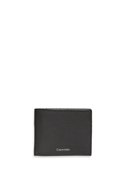 Calvin Klein Men Black Foil Embossed Logo Bifold Wallet