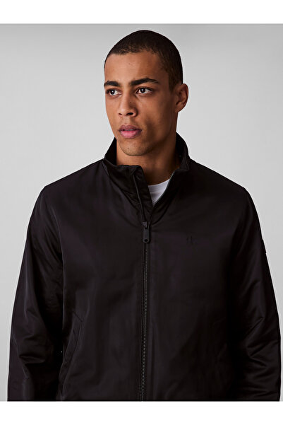 Calvin Klein Men Black Padded Zip Mock Neck Jacket