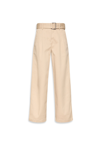 Calvin Klein Women Beige Twill Belted Trousers