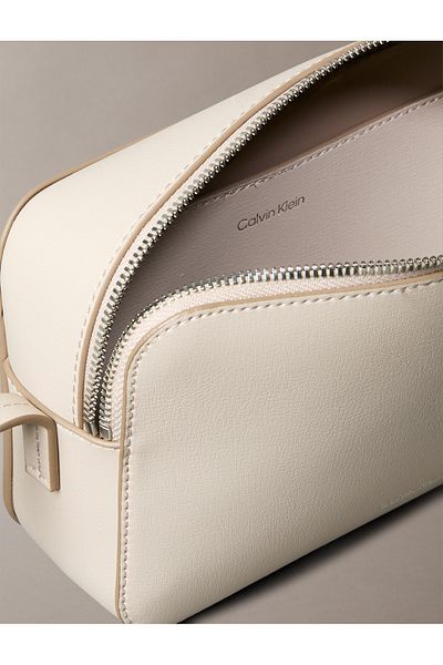 Calvin Klein Women Chateau/Desert Taupe Foil Logo Elongated Camera Bag
