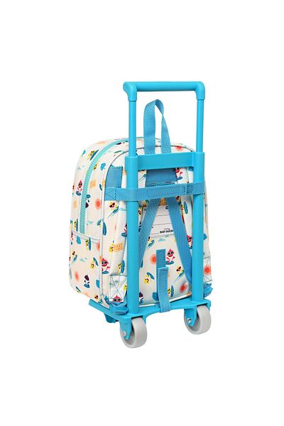 Baby Shark School Rucksack with Wheels Baby Shark Surfing Blue White 22 x 27 x 10 cm
