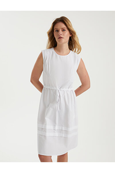 BGN workshop BİSİKLET YAKA PLİ DETAYLI KOTON ELBİSE