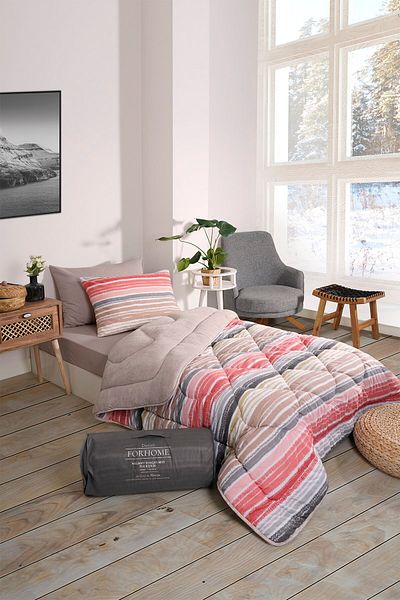Sudemhome Single Welsoft Sleeping Set Double Sided Wellsoft Fluffy Fleece Quilt and 100X200 Elastic Sheet