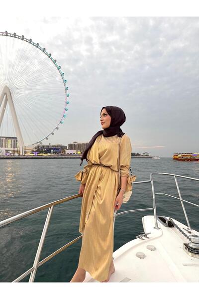 tafta Gold Lidya Elbise