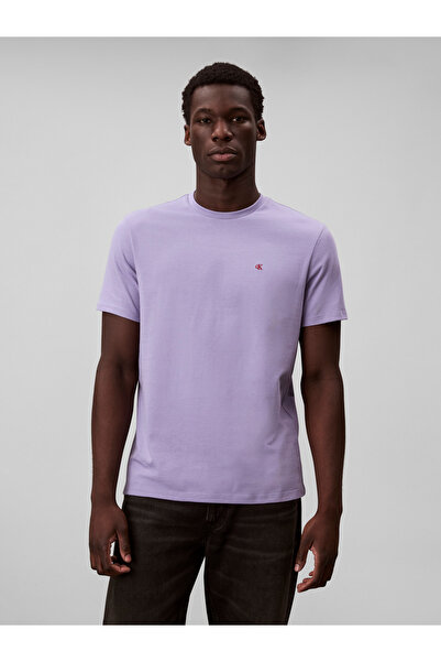 Calvin Klein Men Purple Classic Monogram Crew Neck T-Shirt