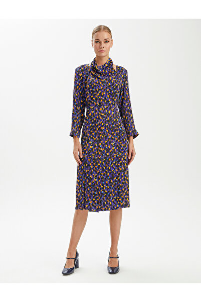 BGN workshop VISKON YAKA DETAYLI PILISELI BASKILI ELBISE