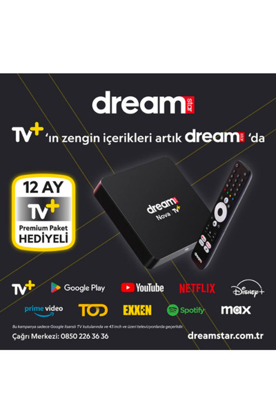 Dreamstar نوفا 4K Android TV Box 3 عبوات |   موالف هوماتكس USB-C + جهاز التحكم عن بعد Big M8 |   12 شهر تلفزيون+