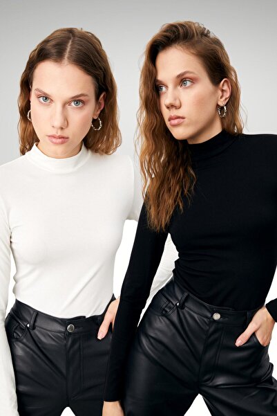 LA SEFA Women's Black and White 2-Piece Body