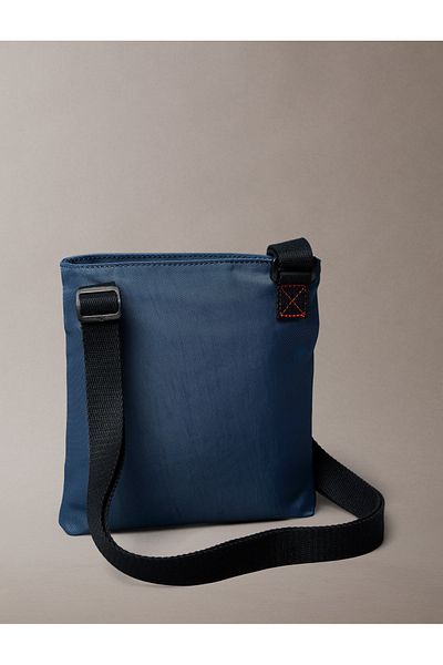 Calvin Klein Men Blue Nylon Monogram Logo Flatpack