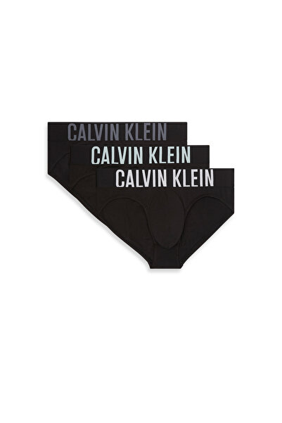 Calvin Klein ملابس داخلية رجالية سوداء من كالفن كلاين مع قطن أبيض/إيريال/توربول، عبوة من 3 قطع