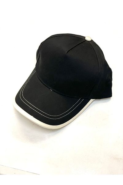 Dark Unisex Black Cap with White Detail – Urban & Casual Style - Adjustable Size