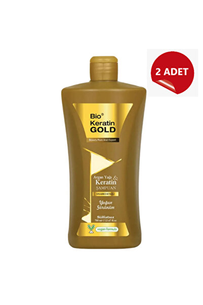 Bio Keratin Gold Argan Yağı & Keratin Onarıcı Sülfatsız Şampuan 700 ml 2 Adet
