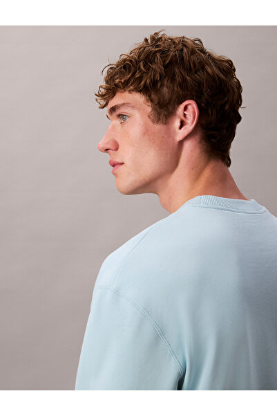 Calvin Klein Calvin Klein Men Blue Monogram Crew Neck Pullover Sweatshirt