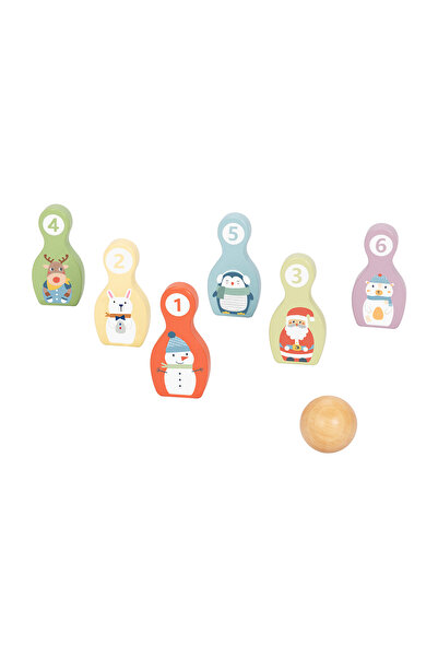 Fab N Funky Wooden Bowling Toy Set, Encourages Active Play, 3 Years+, Multicolor, - 7 Pieces