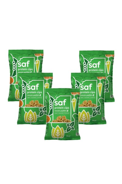 Saf Nutrition Saf Mevsim Yeşillikli Protein Cips 50 gr. 5'li Avantaj Paketi