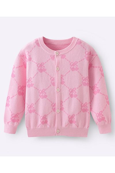 SAPS Front Open Sweater - Pink