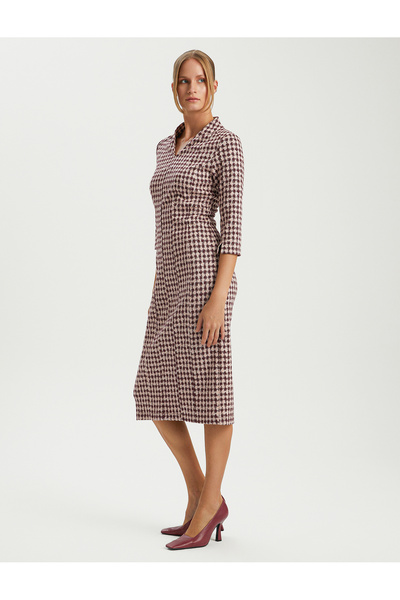 BGN workshop VISKON KARISIM V-YAKA DESENLI ORME ELBISE