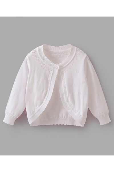 SAPS Front Open Sweaters - White