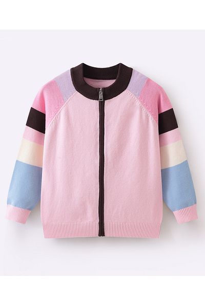 SAPS Front Open Sweaters - Pink