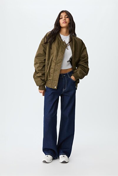 Stradivarius Yıkanmış Görünümlü Bomber Ceket