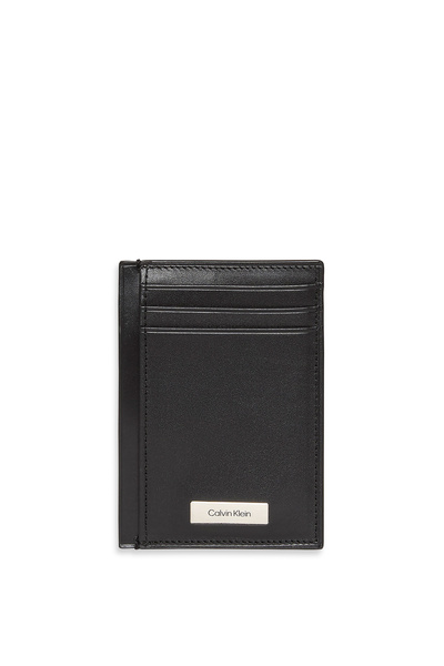 Calvin Klein Men Black Plaque Card Holder