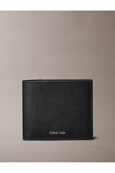 Calvin Klein Men Black Saffiano Leather Bifold Wallet