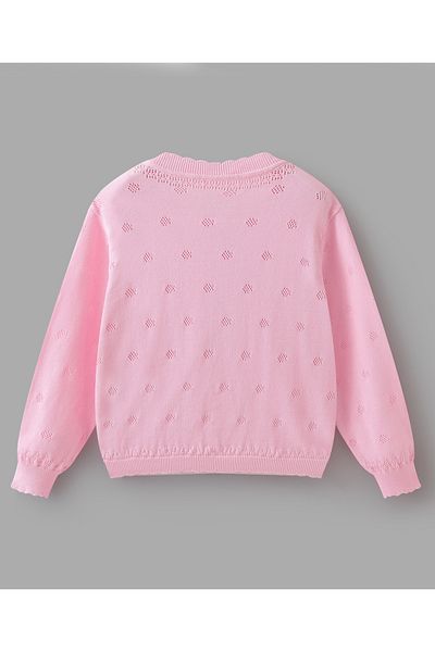 SAPS Front Open Sweaters - Pink