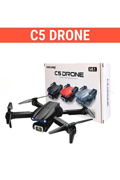 WUNİT C5 Drone Katlanabilir Çift Kameralı Çanta-Yedek Pervane-Şarj Kablosu 18...
