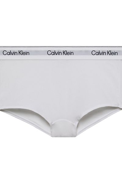 Calvin Klein Women White Icon Cotton Modal Boyshort Styled Brief