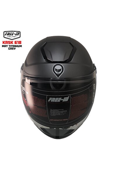 Free-M TREON 618 Güneş Vizörlü Açık Kask (MAT TITANYUM)